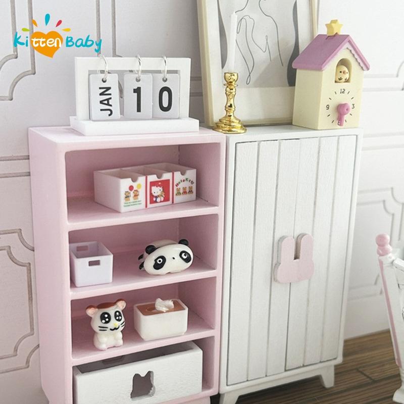 1:12 Dollhouse Bedroom Wardrobe Cabinet Simulation Miniature Wardrobe Wooden Furniture Model For Dollhouse Decoration Kids Toy