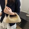 Raffia Straw Woven Clutch Purse Hobo Dumpling Women Handbag Summer Beach Grass Braided Solid Color Evening Bag KTB