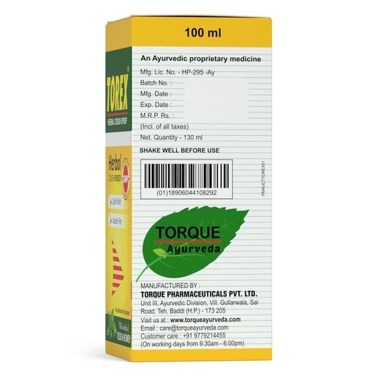Torex Herbal Cough Syrup-Ayurvedic Cough Relief Syrup with Tulsi and Honey-100ml (Pack of 1)