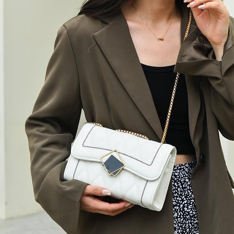 2024 Summer New Niche High-End Single-Shoulder Underarm Bag, Fashionable Versatile Diamond Pattern Chain Bag, Crossbody Small Square Bag