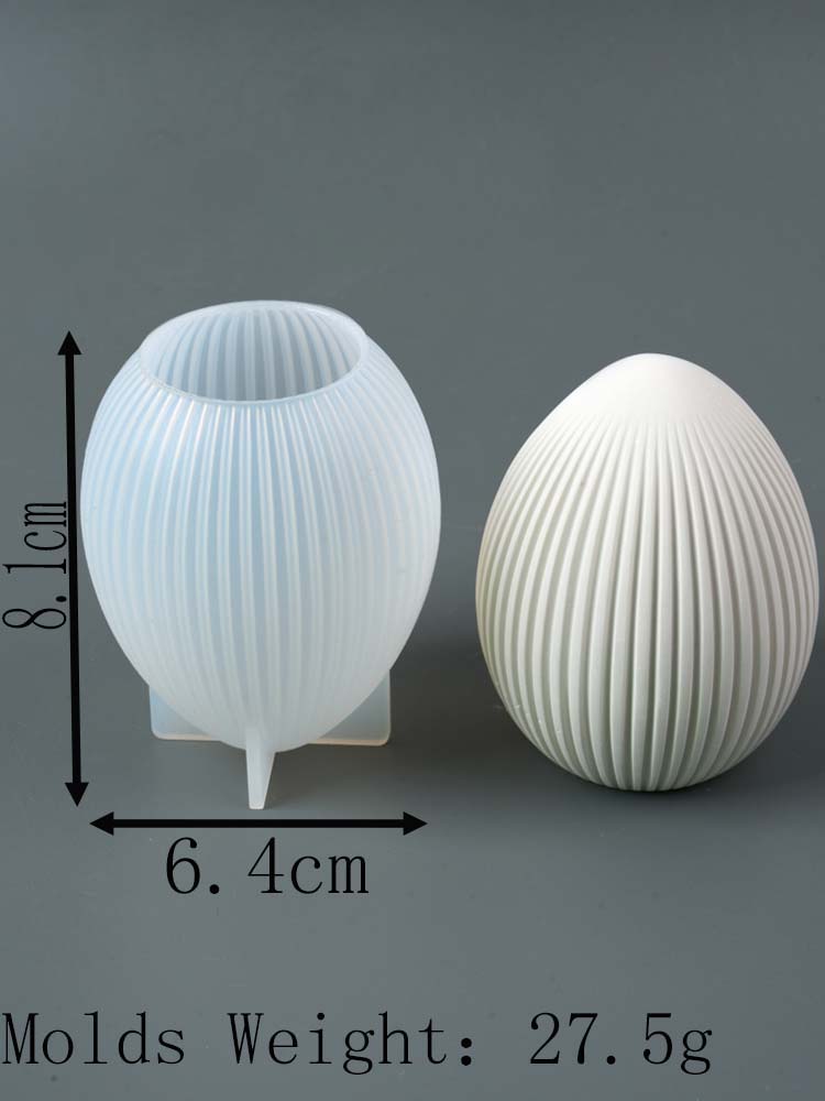 3D Streifen Kaninchen Silikon Kerzenform DIY Osterei Hase Aromatherapie Seifenformen Gips Harz Handwerk Herstellung Zubehör Heimdekoration