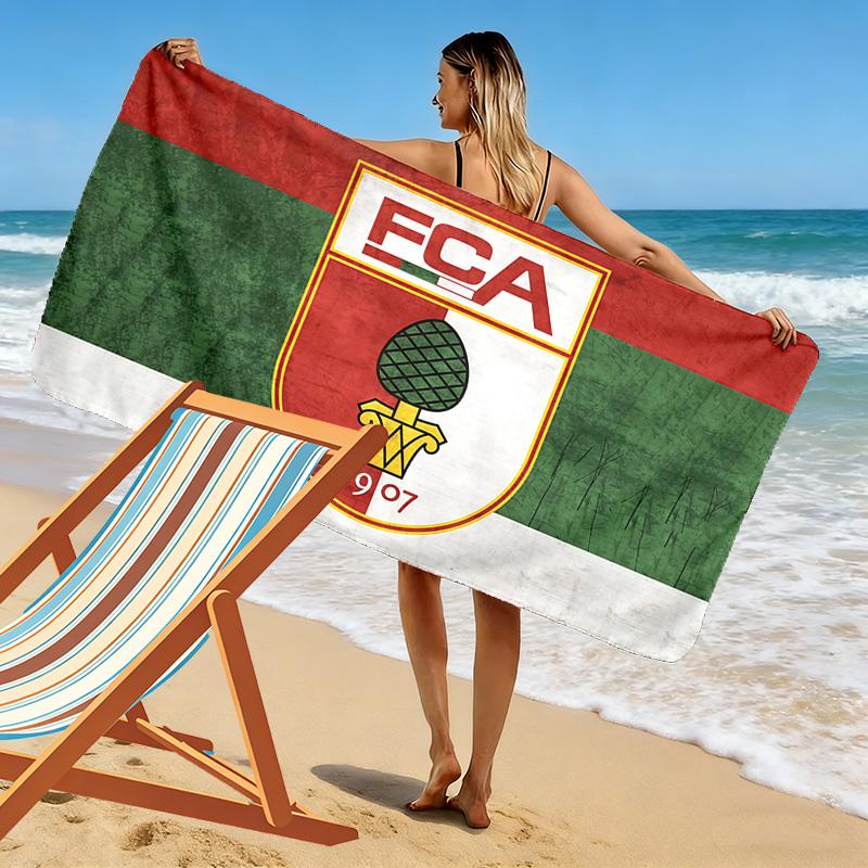 FC Augsburg Aufdruck Strandtuch, Großes Weiches Schnelltrocknendes Handtuch für Strand Camping Schwimmen