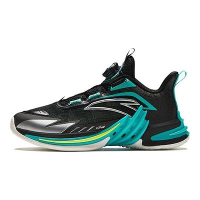 Kids Comfortable Shock Absorbing Wear Resistant Mid Top Basketball Shoes Kids Basketball Shoes Black Green 312411111-4