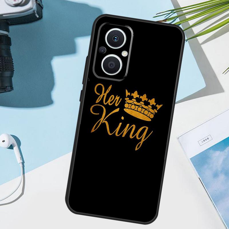 King Queen Couple Lovers Cover For OPPO Reno 12 F 13F 14F 11F 10 11 13 14 Pro 7 8 Lite OPPO Find X9 X5 X6 X8 Pro Case