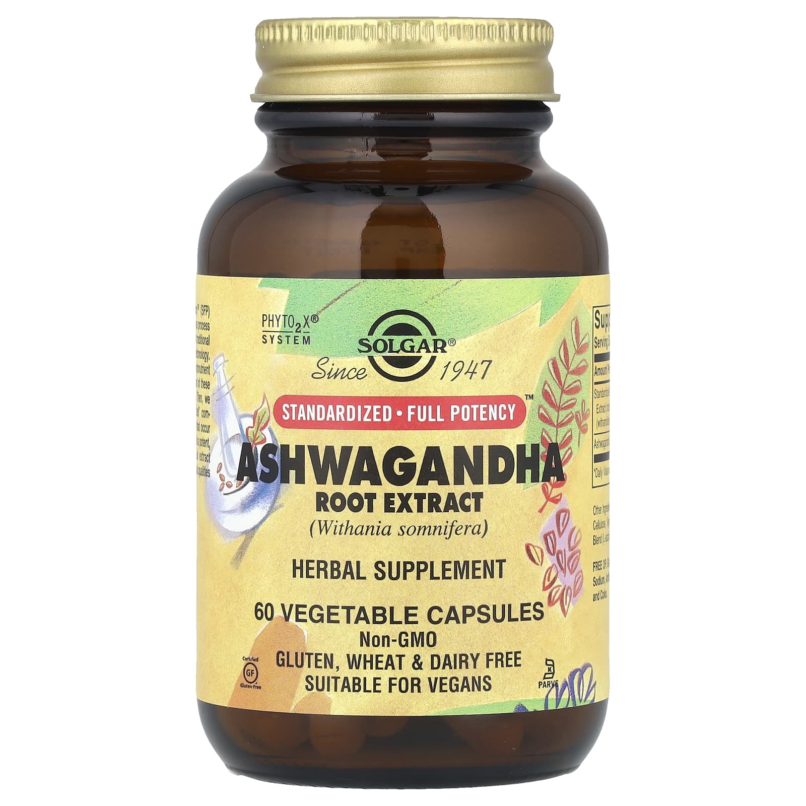

Ashwagandha Root Extract, 60 Veggie Capsules