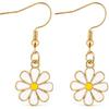 Daisy Flower Earrings for Women Daisy Flower Dangle Earring Cute Daisies Small Dangle Drop Earrings Sunflower Earring Gold-Tone Minimal Vintage