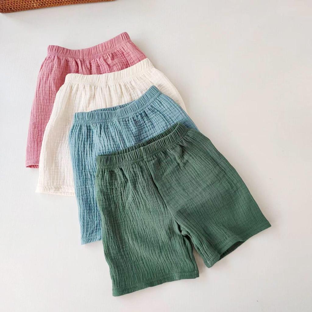 Kids' Cotton-Linen Summer Shorts: Lightweight Five-Point Toddler Hot Pants for Boys & Girls - Casual Outerwear