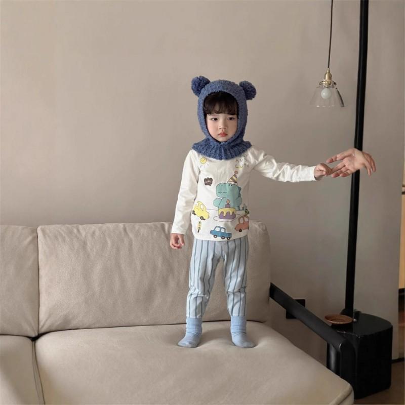 A Kids Thermal Underwear Set Cartoon Cotton Homewear 3-8 Years Old