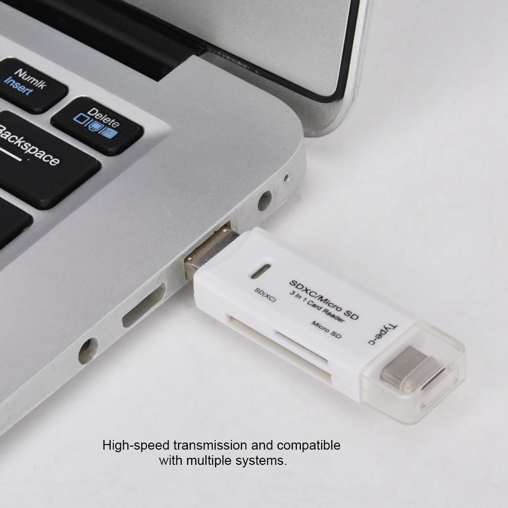 New Multifunctional 3 In 1 TypE C   USB Card Rder High Speed   (Black)
