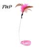 Cat Teaser Wand Collar Feather Toy Interactive Hands Free with Feathers Bell Adjustable for Indoor Kitty Solo Play