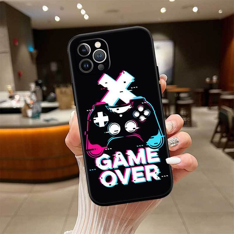 Game Over Shockproof Phone Case for iPhone 6 6s 7 8 11 12 13 14 15 16 17 16E XS Pro Max XR X SE Air