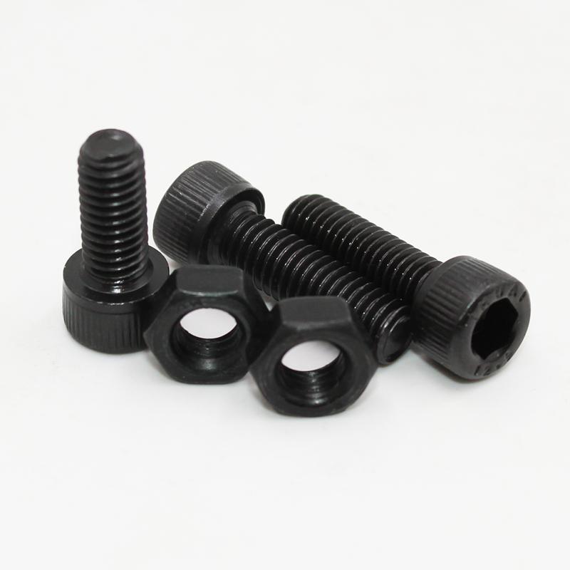 Hex Socket Head Cap Screws Nut M2 M3 M4 M5 M6 Grade 12.9 Machine Screw Alloy Steel Black Bolt Nut Hexagon Socket Bolt Nut Kit