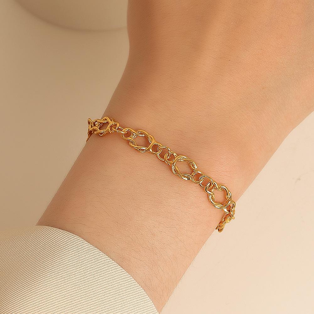 New fashion simple chain bracelet men's spring and summer Korean version personality cool versatile Internet celebrity accessories jewelry