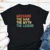 Mechanic The Unisex Myth Legend T Shirt Automotive Technician Auto For Dad Vintage Stretched Top For Everyday Wear