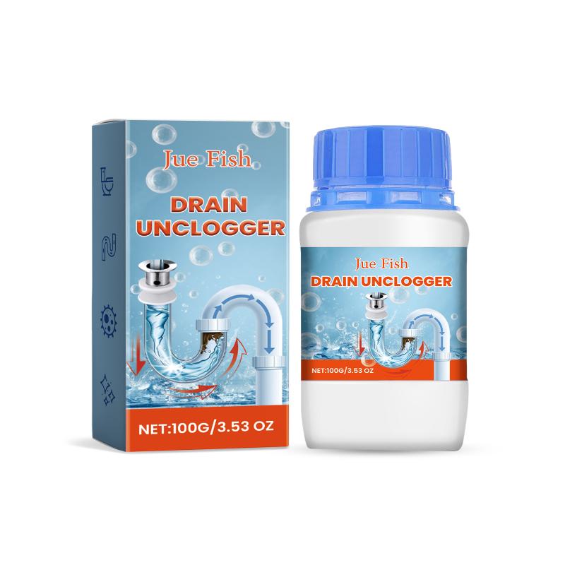 Pipe Clog Dredging Powder Water Piping Drain Cleaner Ditch Cleaning Deodorization Sewer Cleaning Toilet Sink Dredge Detergent 100g
