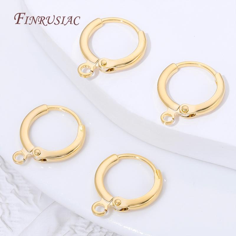 18K Gold Plated Leverback Earring Hooks,Hypoallergenic DIY Jewelry Making Findings,Round Hoop Earrings Clasps For Earrings