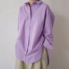 White Women Long Sleeve Loose Fit Shirt Mid Length BF Style Spring Autumn Design Top Literary Niche