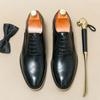 Fashion Designer Brand Men's Business Dress Shoes Simple Fashionable Men's Brogue Shoes European American Style Loafers Lace Up Style