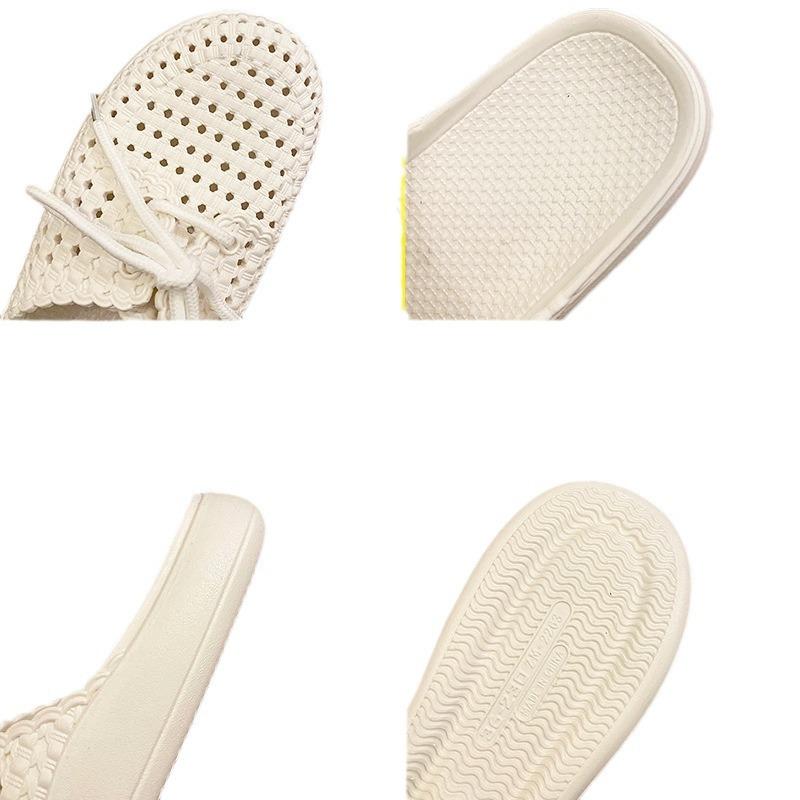 New summer cool slippers women's bag head lace-up outside wearing empty beach shoes sweet flat slippers