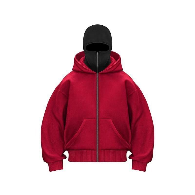 Unisex bluza z kapturem na zamek oversize casualowy sweter jesienna odzież uliczna