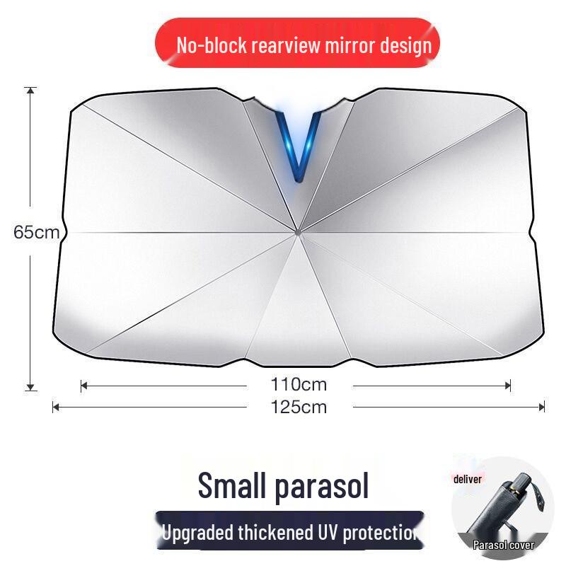 Foldable Car Sunshade Umbrella for Front Windshield - Heat Insulation & Sun Protection