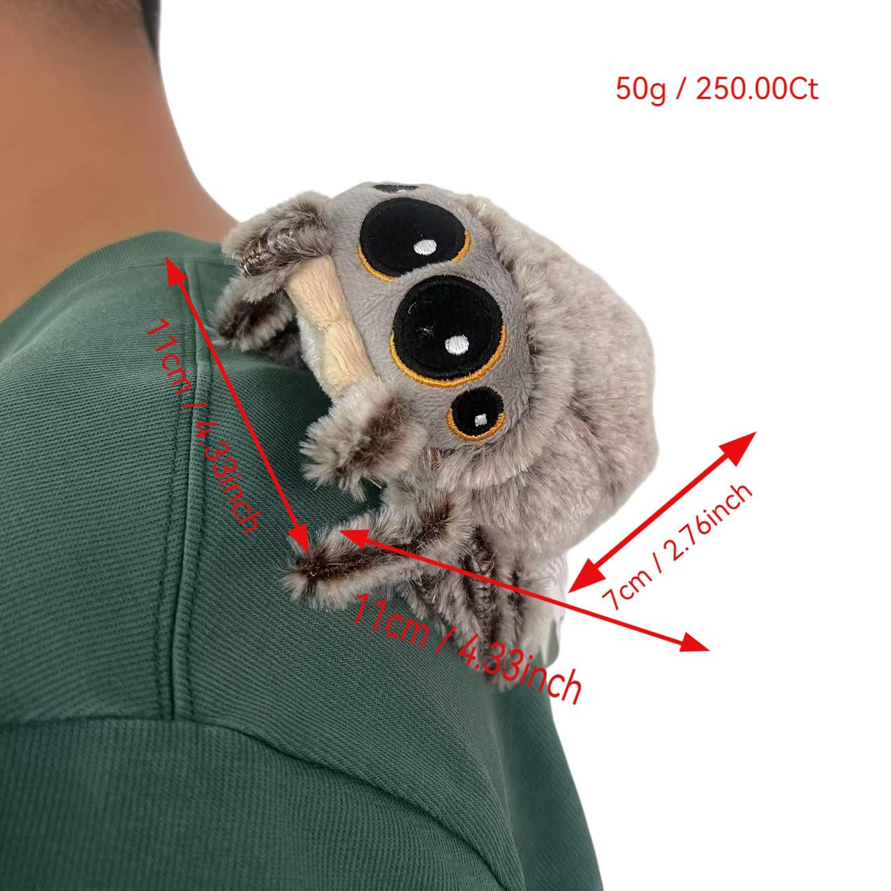 

Chameleon green lizard spider doll with shoulder strap and disk base