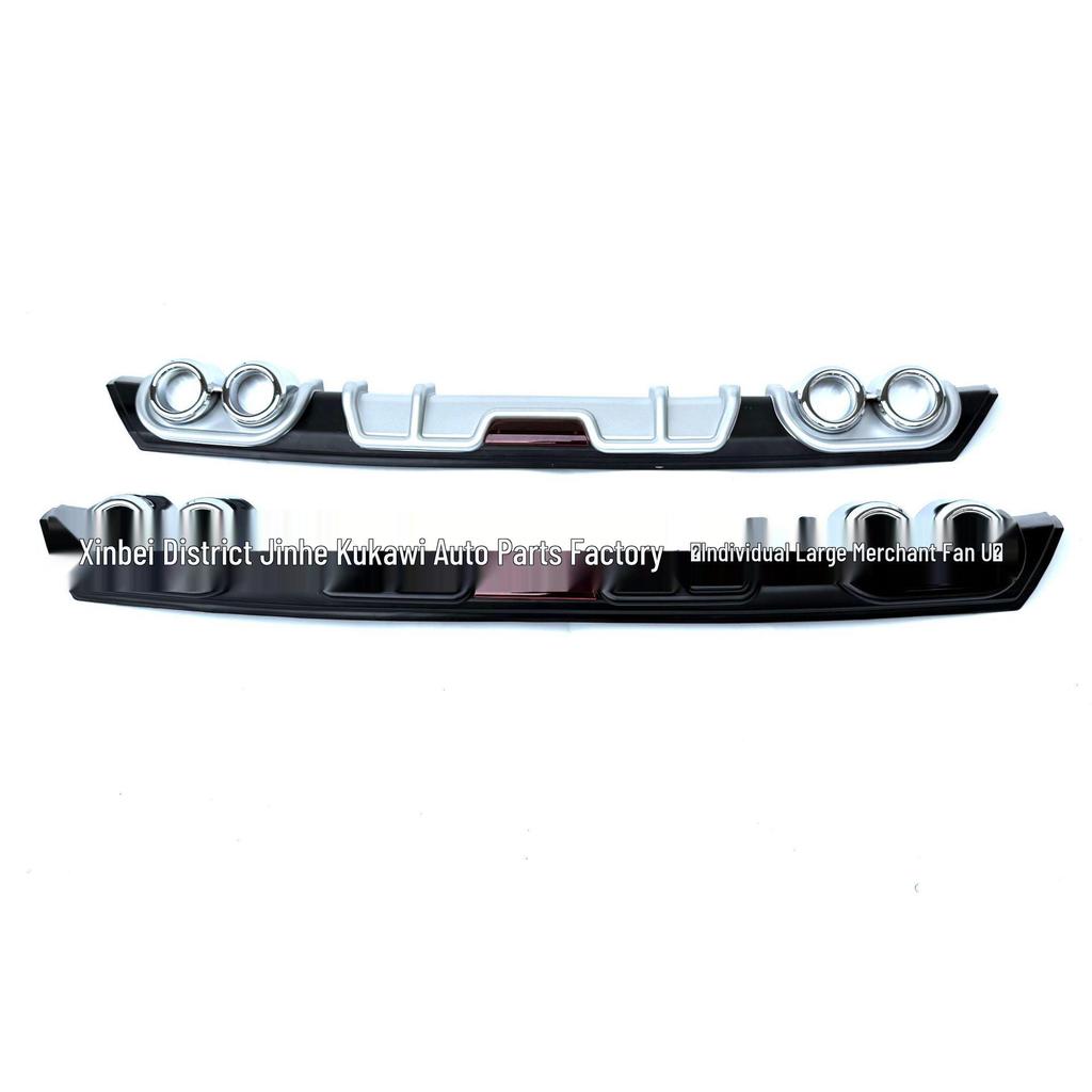 Kompatibel mit Volkswagen Polo 2014-2018 Hecklippe Stoßstangen-Spoiler mit Doppel-Auspuffauslass.