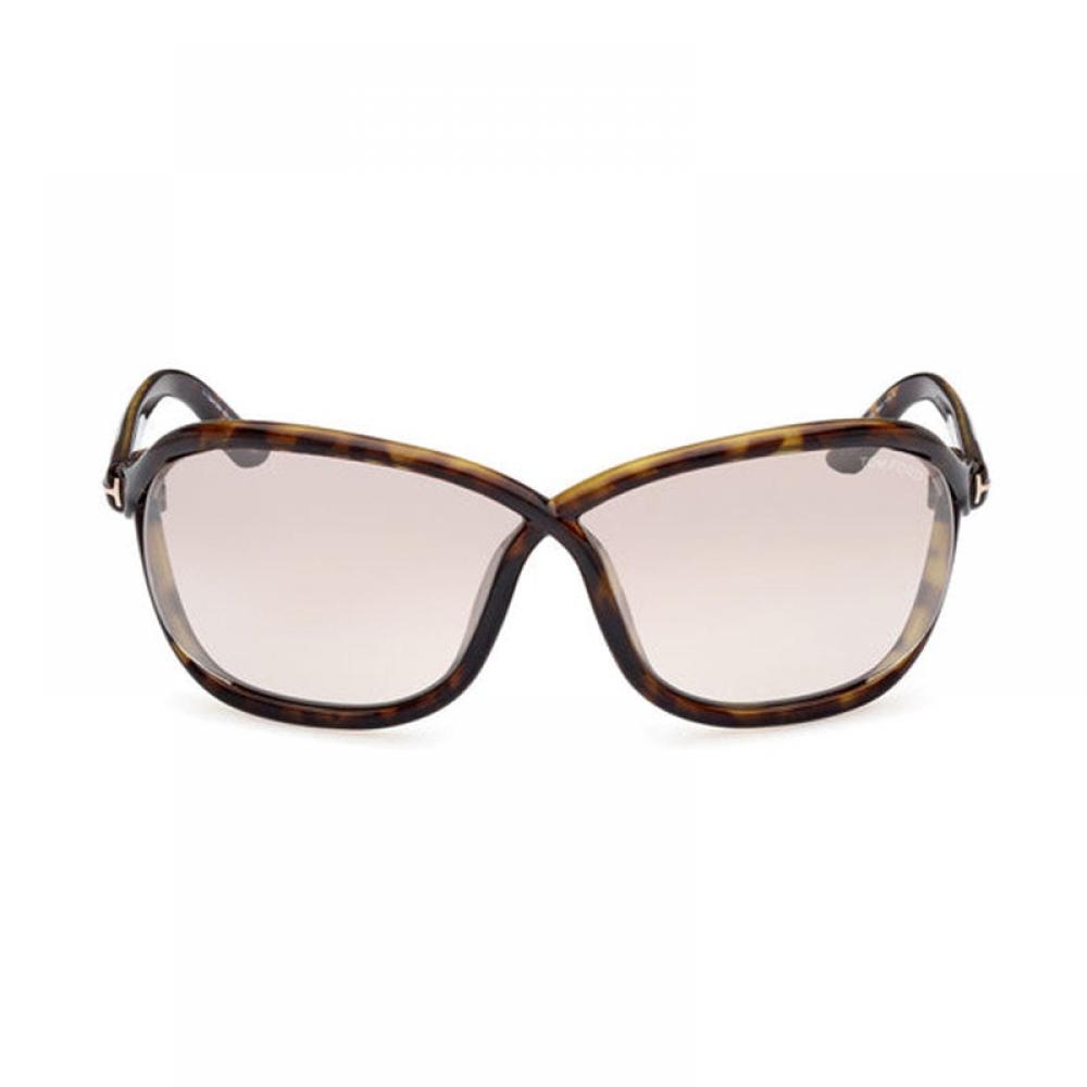 Tom Ford Sunglasses Geometric Full Rim  Shiny Black Frame And Violet Gradient Mirror Lens Ft106901z Black