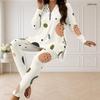 Women Plus Size Two Piece Set Half Zip Long Sleeve Plaid Printed Longline Top And Fitted Pants