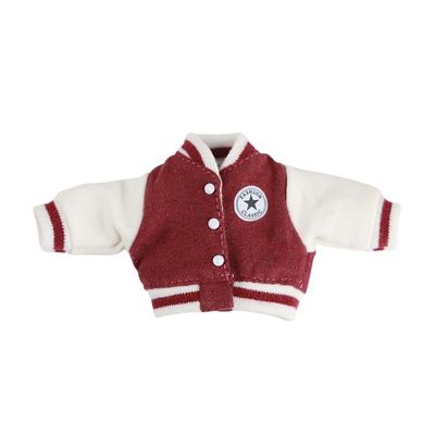 Obitsu 11 OB11 Size Costume for Obitsu Doll 11cm Body, Stadium Jacket, Baseball Jacket, Single Item, 5 Colors (Dark Red)