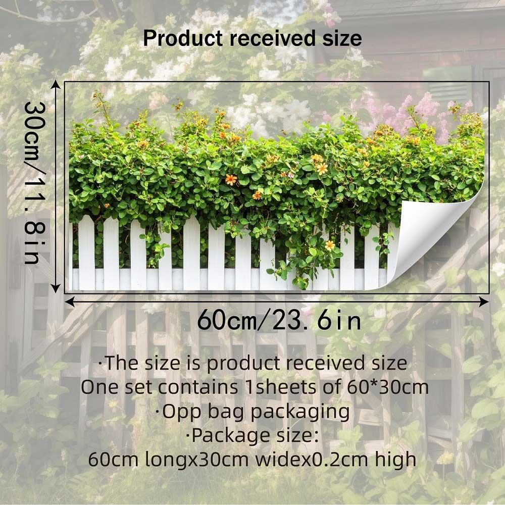 Multicolor Flower Wall Sticker Self-adhesive Flowers Pattern Wall Art Background Wall Ornament Fence Design