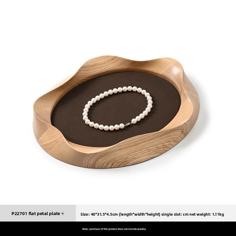 Solid Wood Pearl Jewelry Display Tray, Ring Necklace Earring Organizer, Bracelet Jewelry Exhibition Props