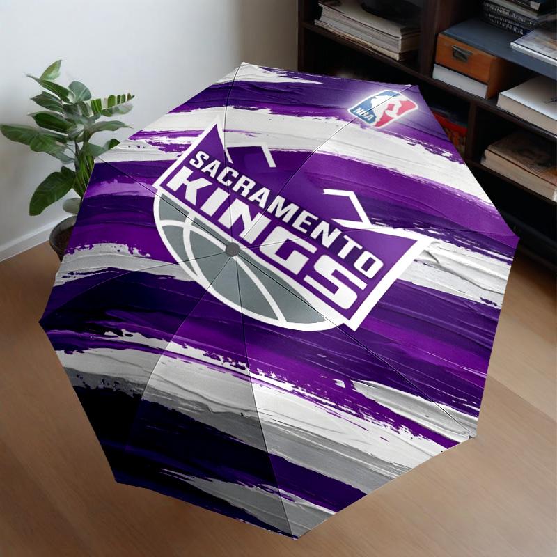 Kings Basketball Team Logo Umbrella 8-Frame for Travel, Camping, Casual Lightweight Portable Umbrella, Essential for Every Family Holidays Gift
