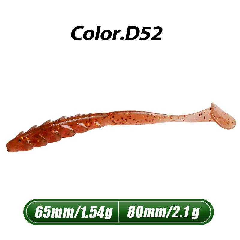 MEREDITH Crazy Shiner II Soft Lure 65 mm 80 mm Rybářská návnada Shad Silikonové návnady T-tail Wobblers Swimbait Umělá polévka leurre