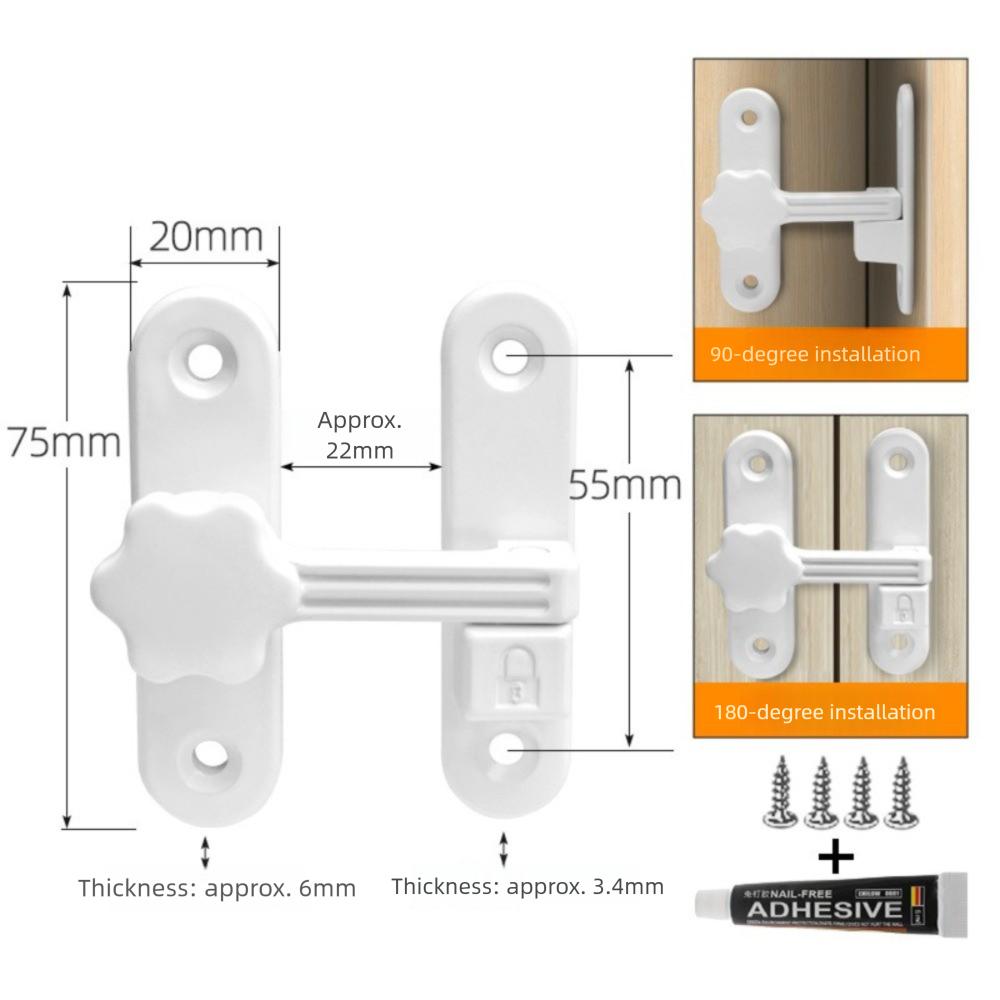 Zinc Alloy Sliding Door Latch No Punching Door Latch New Luminous Door Lock  Bathroom Door