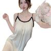Sexy Suspender Nightgown Women's Summer Halter Ice Ribbon Chest Pad Cool Pajamas Pure Desire Wind Loose Simulation Silk Pajamas