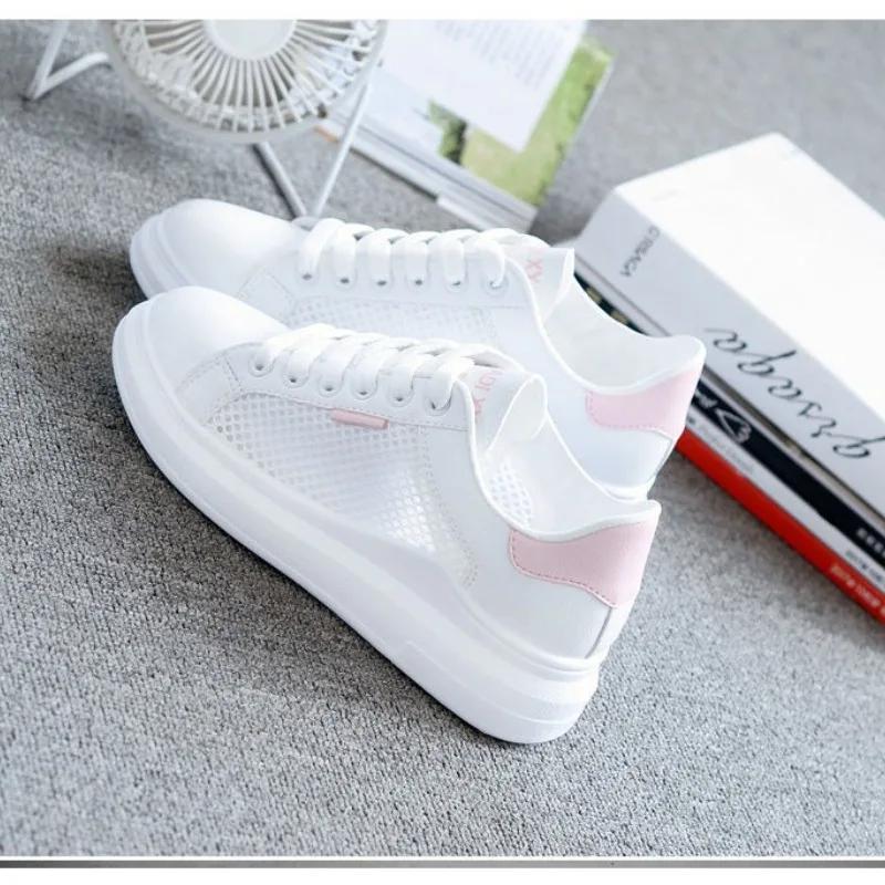 Fashion Women Sneakers Shoes Female Breathable Students Casual Shoes Sports for Girl Flat Mesh White Shoes Vulcanize Zapatos De Mujer