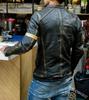 European and American men's clothing men's leather jacket male teen stand-up collar punk men's motorcycle leather jacket