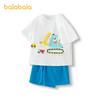 Balabala Children's Clothing Boys' Short Sleeved Set Children's Two-piece Set Baby Clothes 2025 New Summer Outfit Color Blocking Trend
