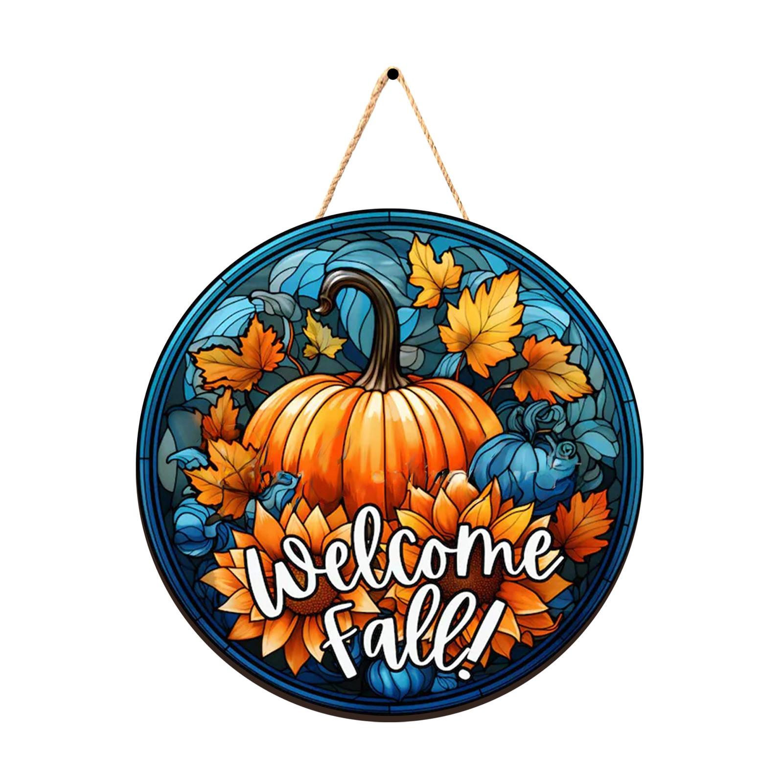 

Осенняя декоративная табличка на дверь, деревянная подвесная табличка на дверь, подходит для украшения стены входной двери дома