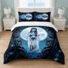 Corpse Bride Emily Victor Bedroom 3Pcs Bedding Set Soft Bed Sheet Pillowcases Home Bedding Decoration