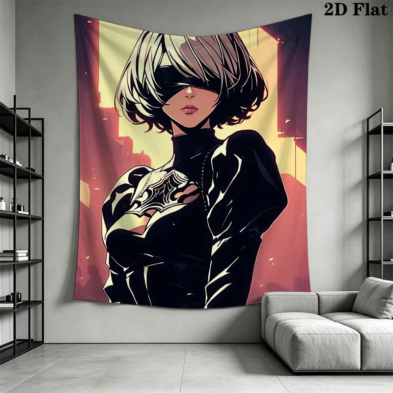 NieR: Automata 2B Pattern Home Decor Tapestry, Wall Hanging, Decorative RV Wall Cloth.MGT0918508