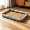 Cat Bed for Indoor Cats Soft Dog Bed with Wicker Mat Anti-slip Pet Sleeping Pad for Kitten Puppy Small Dogs