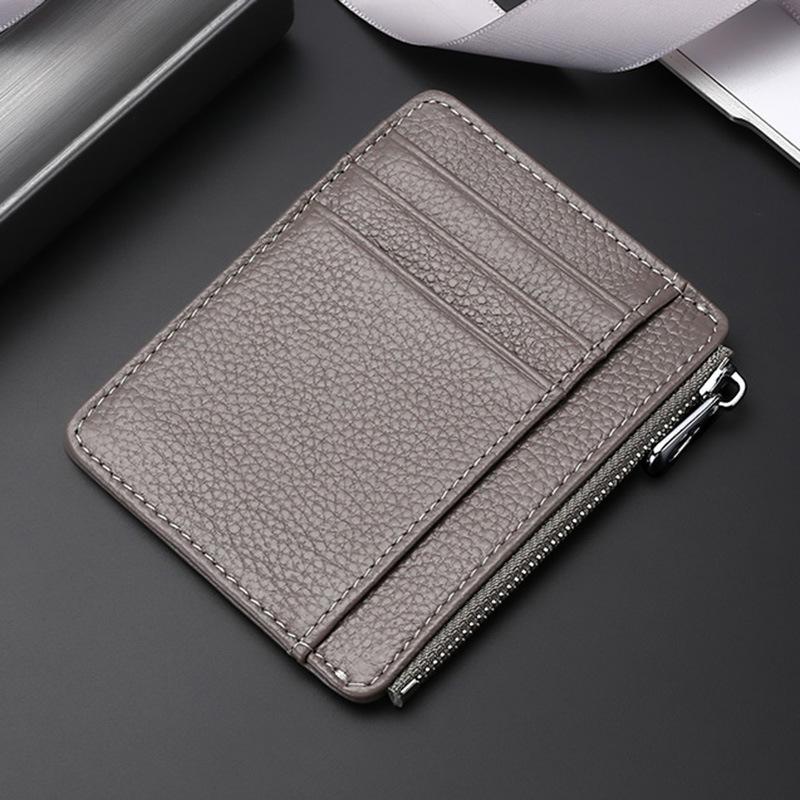 Genuine leather card bag, first layer cowhide card clip, ultra-thin bank credit card cover, multi-card position, and small ID bag.