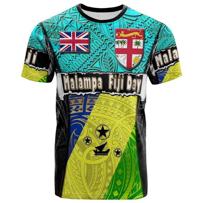 Fiji Polynesian 3D Print Men’s Oversized Round Neck Casual Short Sleeve Tee