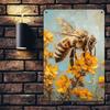 Metall Wandkunst Vintage Biene und Blumen Poster, Wohnzimmer Heimdekor
