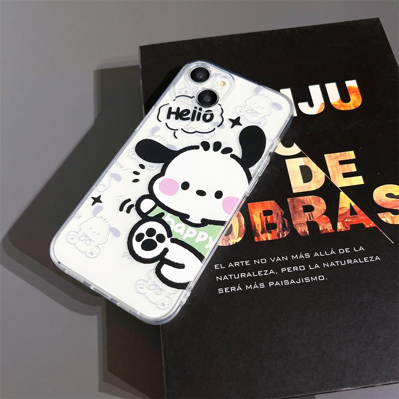 Applicable To iPhone11 Mobile Phone Case Apple 11ProMax Transparent Pacha Dog HelloKitty Couple Cute