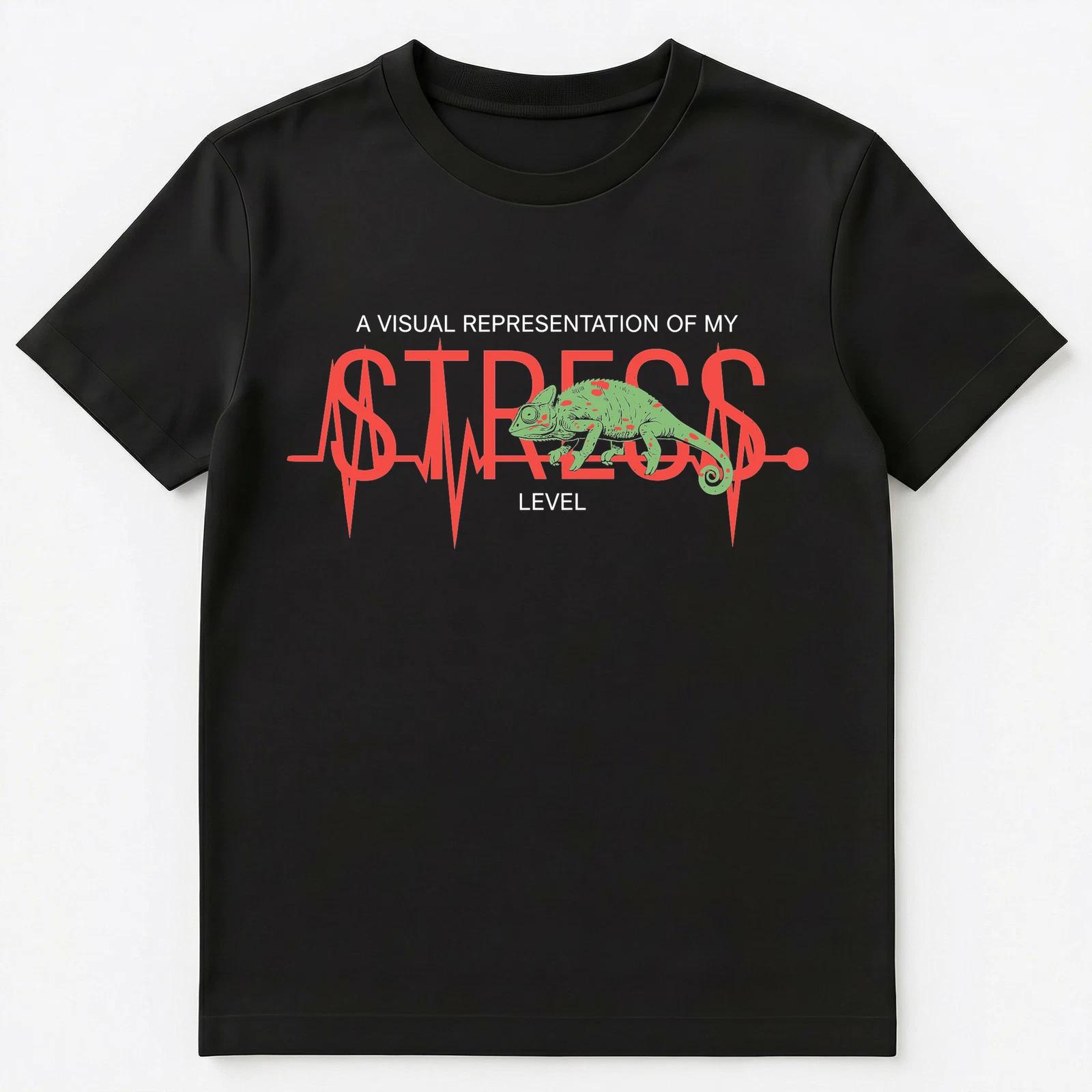 

Stressed Adult Chameleon Ecg Heartbeat Anxiety Graphic Unisex T-Shirt S