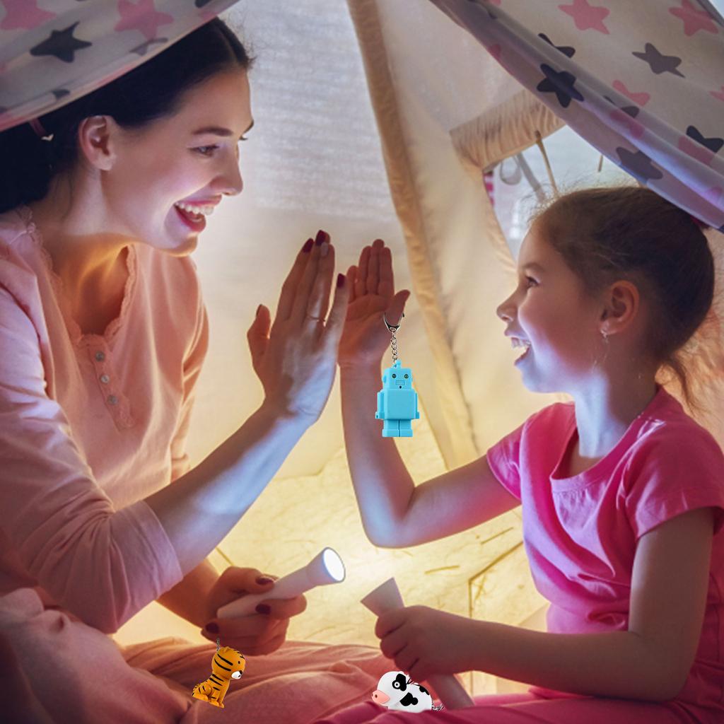 9 Pieces Nurse Flashlight Pediatric Nurse Flashlight Keychain Animal Flashlight Keychain Mini Led Keychain Flashlight