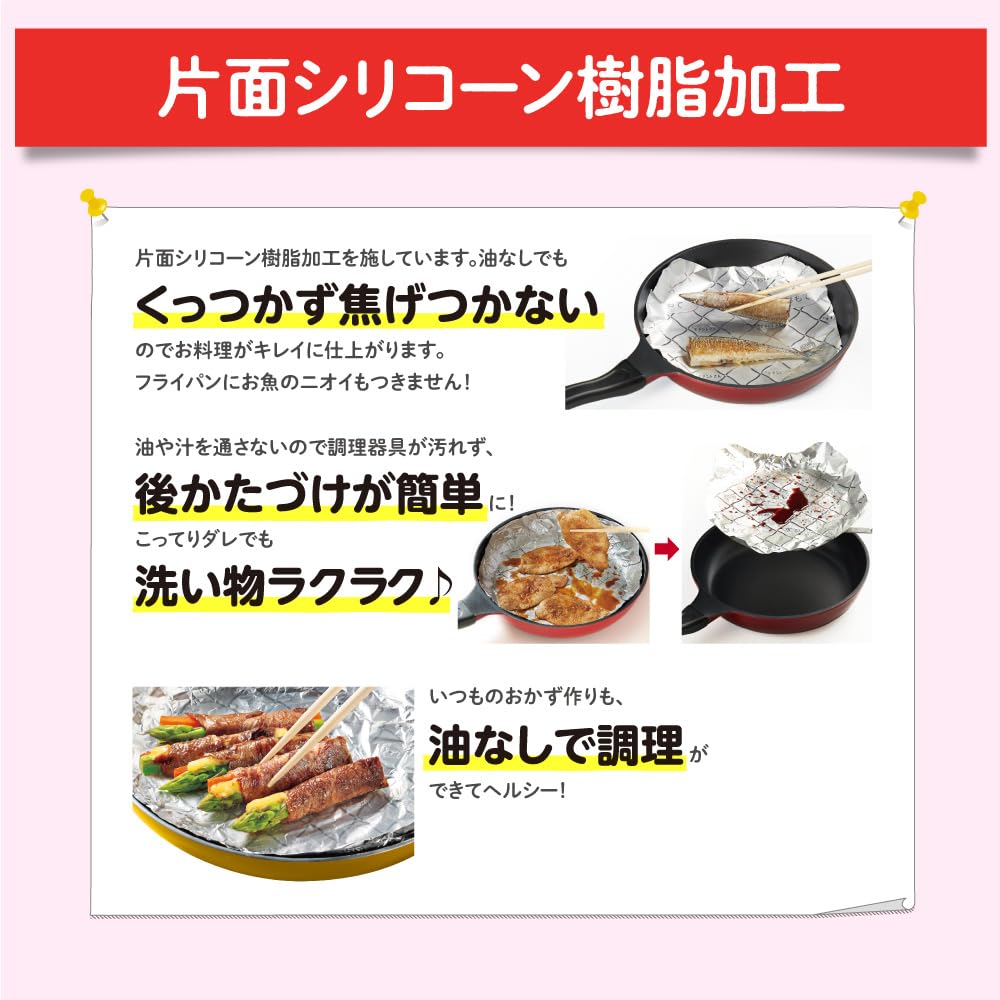 Foil Sheet for Frying Pan 25cm X 10m Kicinto-san